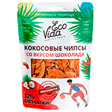 Кокосовые чипсы со вкусом шоколада EcoVida | интернет-магазин натуральных товаров 4fresh.ru - фото 1