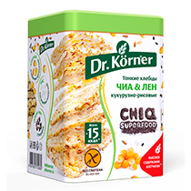 Хлебцы хрустящие "Кукурузно-рисовые", с чиа и льном Dr. Korner | интернет-магазин натуральных товаров 4fresh.ru - фото 2